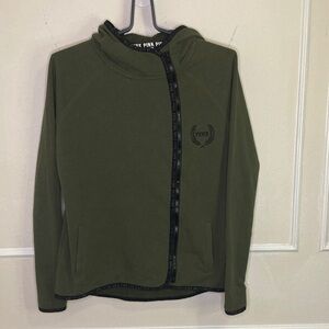 PINK Victoria's Secret Dark Green Zip-Up Hoodie Sz.XS